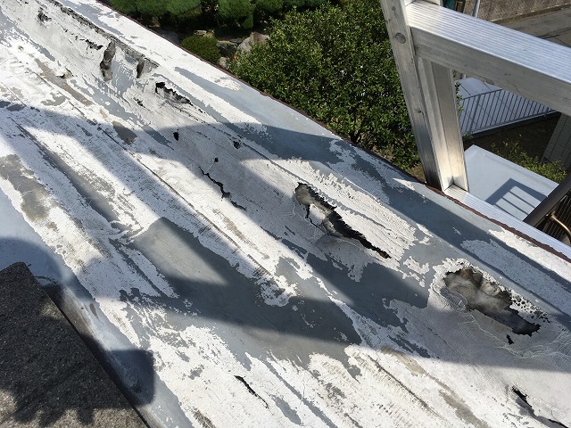 端部の防水が特に劣化